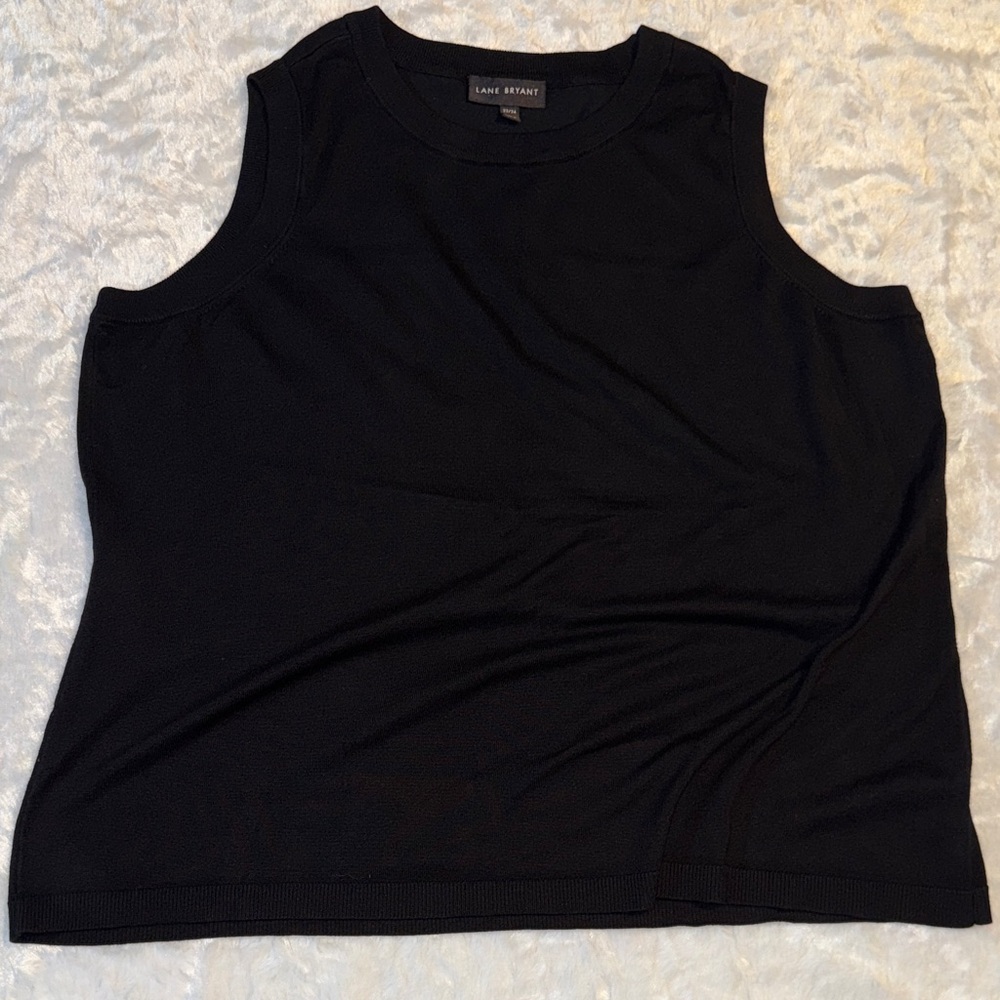 Lane Bryant Black Sleeveless Knit Tank
